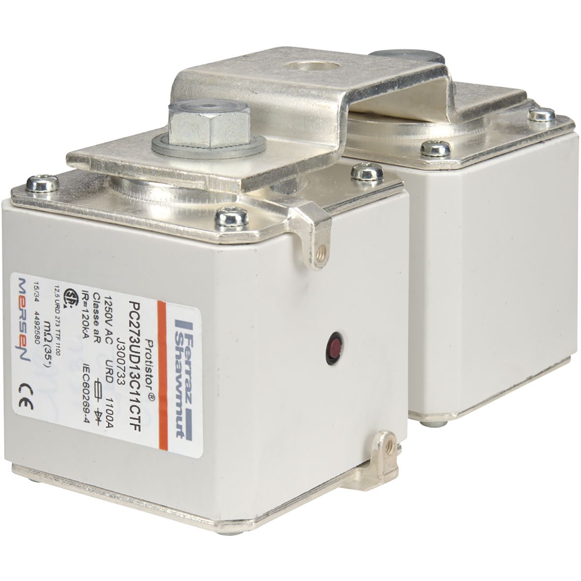 J300733 - Size 2x73 type TTF M10 or M12 threaded terminals with omega bar aR 1100A 1250VAC